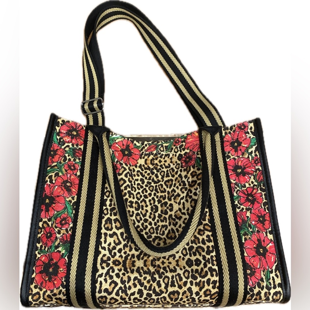 Brighton Floral  Leopard Print Tote Bag